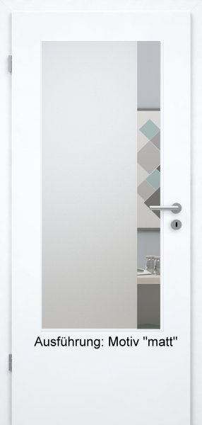 Tür mit Glasmotiv Sand 95 auf weißem Glas
