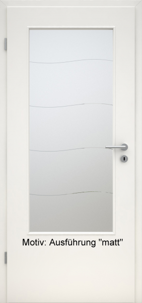 Tür mit Glasmotiv Sand 87 auf weißem Glas