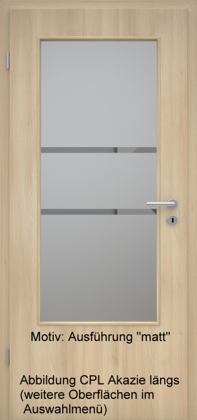 Tür mit Glasmotiv Sand 41 auf grauem Glas