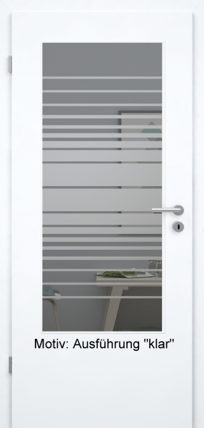 Tür mit Glasmotiv Sand 17 auf grauem Glas