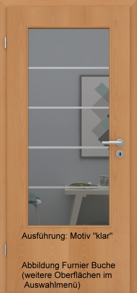 Tür Eckkante mit Glasmotiv Sand 18 auf grauem Glas