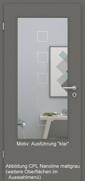 Tür mit Glasmotiv Sand 12 auf weißem Glas