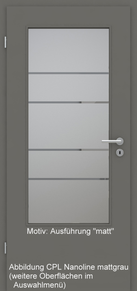 Tür mit Glasmotiv Sand 29 auf grauem Glas