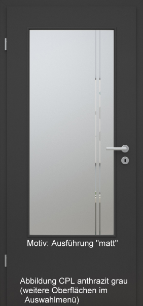 Tür mit Glasmotiv Sand 23 auf weißem Glas