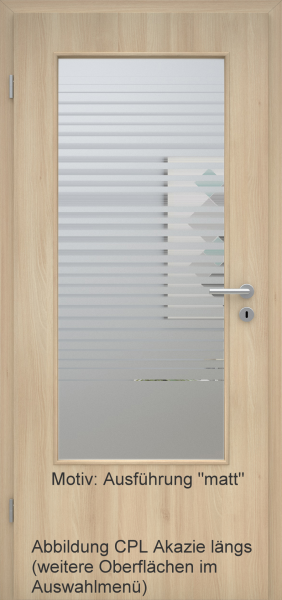 Tür mit Glasmotiv Sand 80 auf weißem Glas
