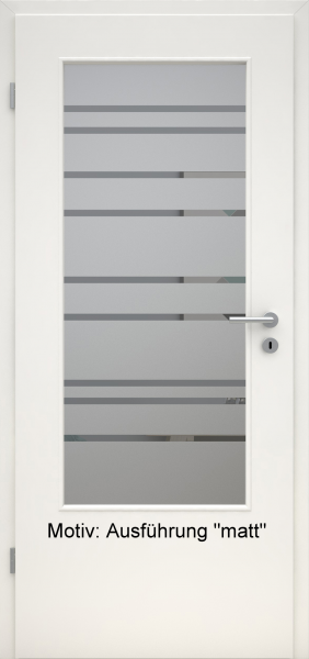 Tür mit Glasmotiv Sand 89 auf grauem Glas
