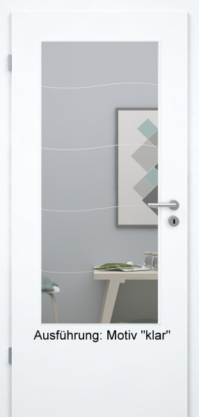 Tür mit Glasmotiv Sand 87 auf weißem Glas