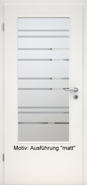 Tür mit Glasmotiv Sand 89 auf weißem Glas