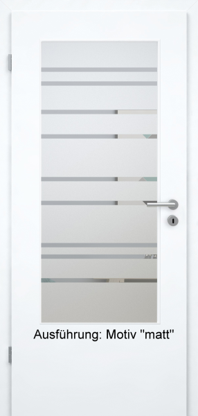 Tür mit Glasmotiv Sand 89 auf weißem Glas