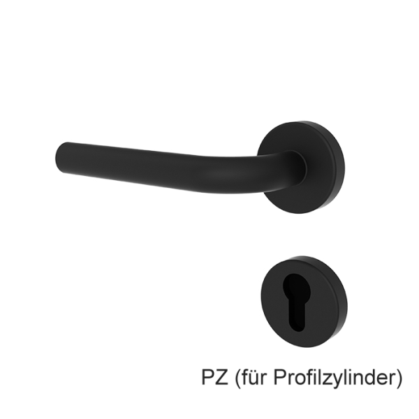 Türgriff JUIST mattschwarz mit runden Rosetten