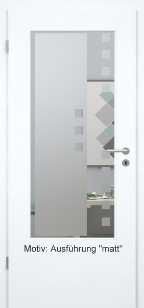 Tür mit Glasmotiv Sand 8 auf weißem Glas