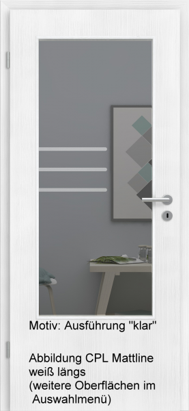 Tür mit Glasmotiv Sand 28 auf grauem Glas