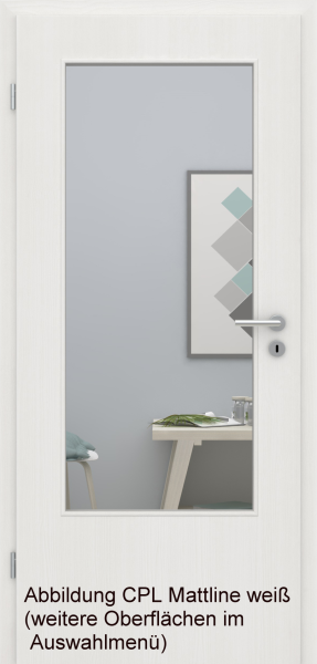 Tür Designkante mit Lichtausschnitt DIN