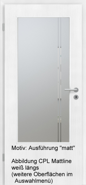 Tür mit Glasmotiv Sand 23 auf weißem Glas