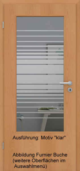 Tür Eckkante mit Glasmotiv Sand 17 auf grauem Glas