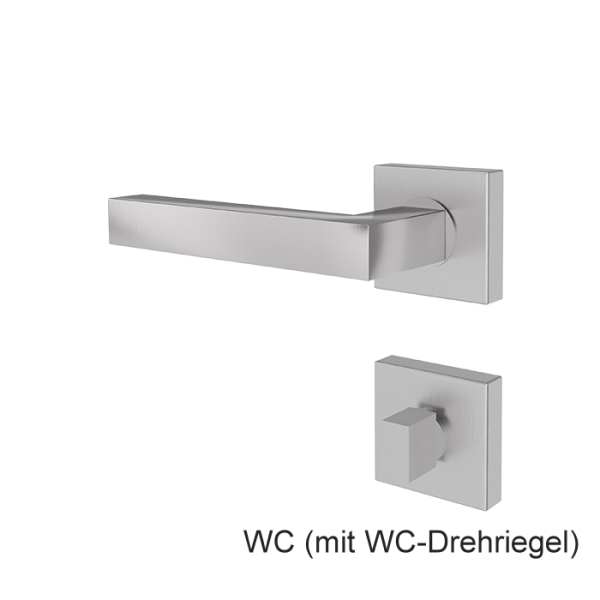 Türgriff SAMOS Edelstahl mit eckigen Rosetten