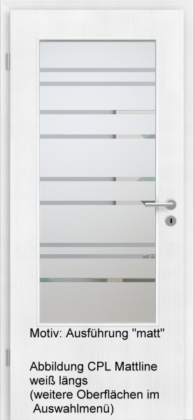 Tür mit Glasmotiv Sand 89 auf weißem Glas