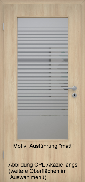 Tür mit Glasmotiv Sand 80 auf grauem Glas