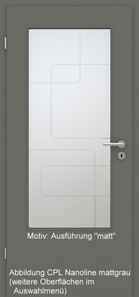 Tür mit Glasmotiv Sand 91 auf weißem Glas