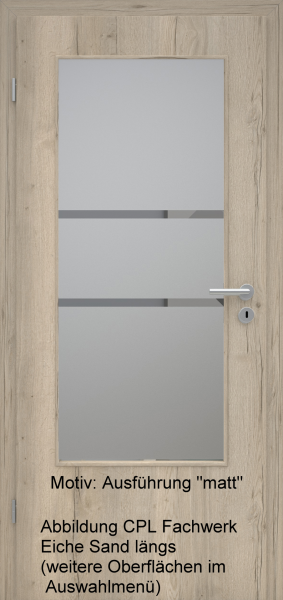 Tür mit Glasmotiv Sand 41 auf grauem Glas