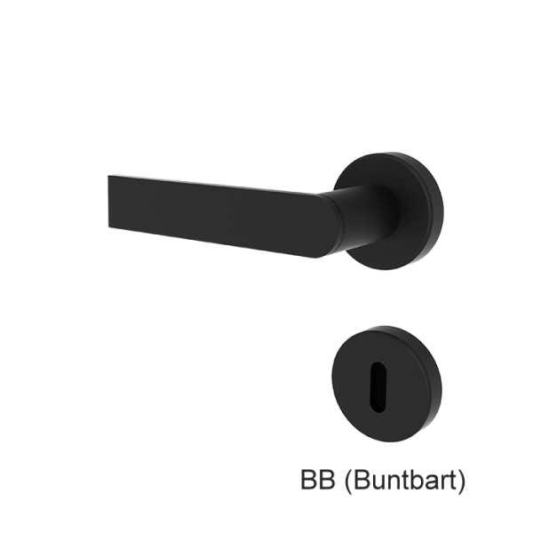 Türgriff GOMERO mattschwarz mit runden Rosetten