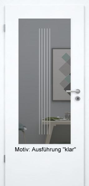 Tür mit Glasmotiv Sand 3 auf grauem Glas