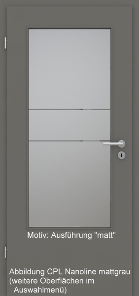 Tür mit Glasmotiv Sand 21 auf grauem Glas