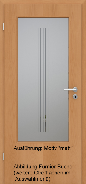 Tür Eckkante mit Glasmotiv Sand 3 auf grauem Glas