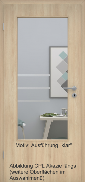 Tür mit Glasmotiv Sand 28 auf weißem Glas