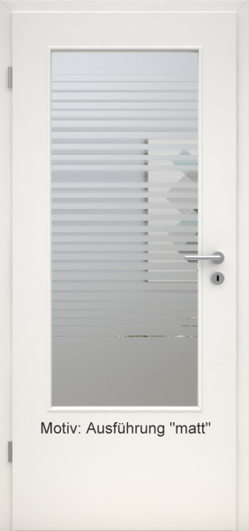 Tür mit Glasmotiv Sand 80 auf weißem Glas