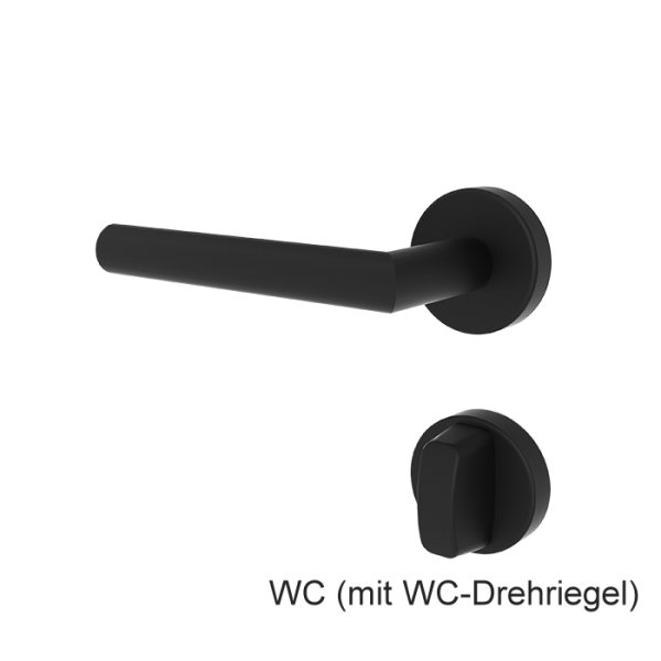 Türgriff JANA mattschwarz mit runden Rosetten