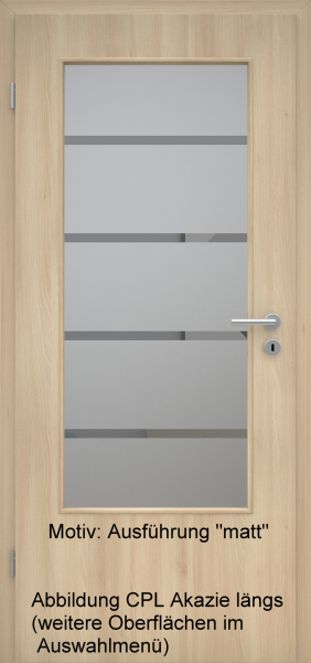 Tür mit Glasmotiv Sand 48 auf grauem Glas