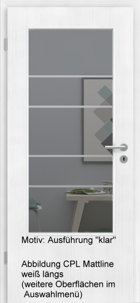 Tür mit Glasmotiv Sand 29 auf grauem Glas