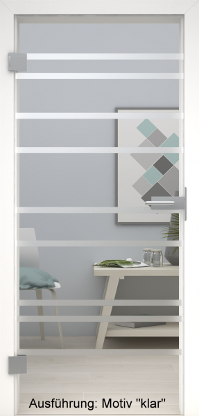 Ganzglastür mit Glasmotiv SAND 89