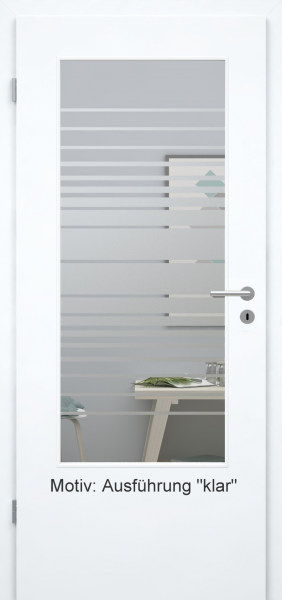 Tür mit Glasmotiv Sand 17 auf weißem Glas