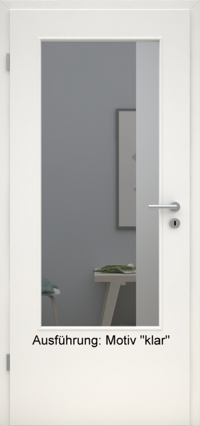 Tür mit Glasmotiv Sand 95 auf grauem Glas