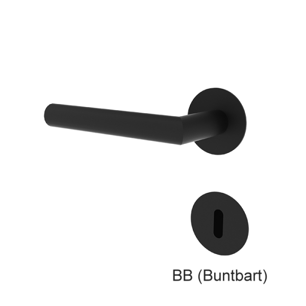 Türgriff JANA mattschwarz mit runden Flach-Rosetten