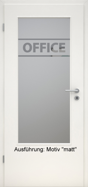 Tür mit Glasmotiv Sand 84 auf grauem Glas