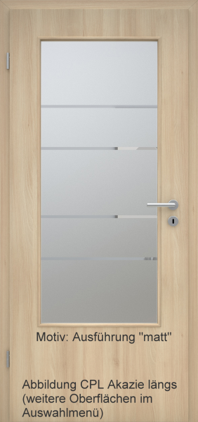 Tür mit Glasmotiv Sand 29 auf weißem Glas