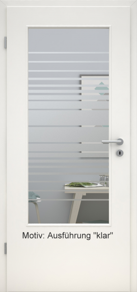 Tür mit Glasmotiv Sand 17 auf weißem Glas