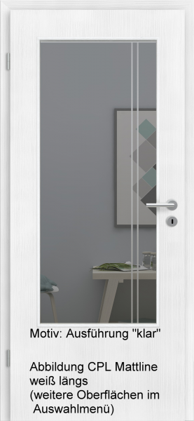 Tür mit Glasmotiv Sand 23 auf grauem Glas