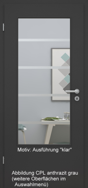 Tür mit Glasmotiv Sand 48 auf weißem Glas