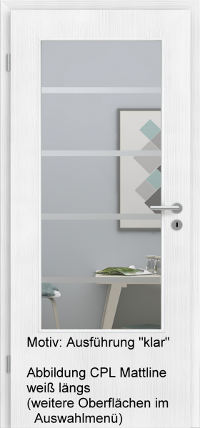 Tür mit Glasmotiv Sand 48 auf weißem Glas