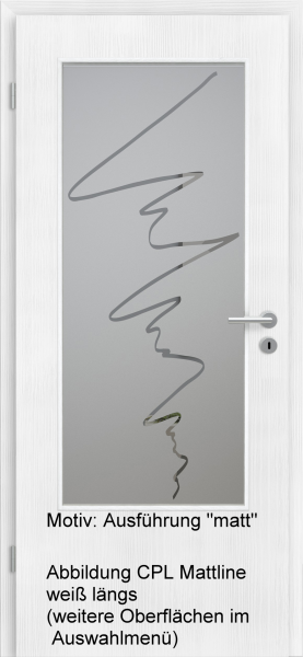 Tür mit Glasmotiv Sand 36 auf grauem Glas