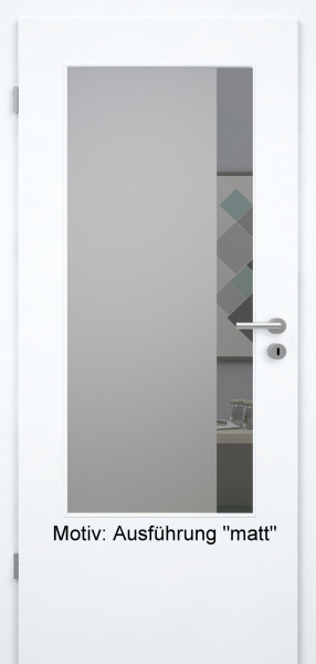 Tür mit Glasmotiv Sand 95 auf grauem Glas