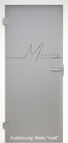 Ganzglastür grau mit Glasmotiv SAND 83