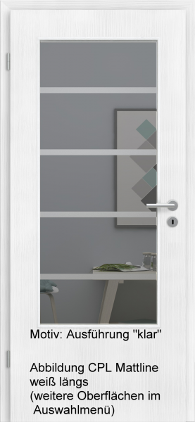 Tür mit Glasmotiv Sand 48 auf grauem Glas