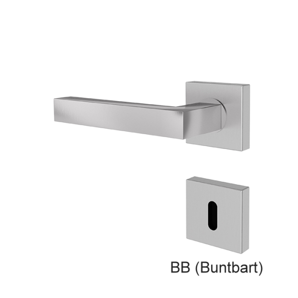 Türgriff SAMOS Edelstahl mit eckigen Rosetten