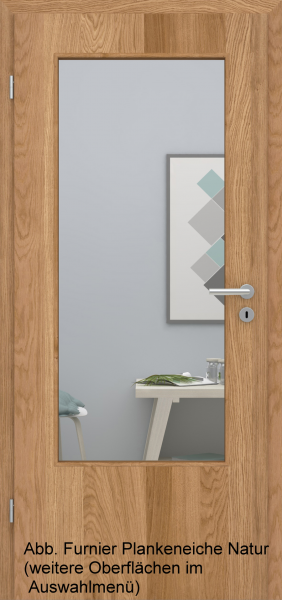 Tür Furnier PLANKENEICHE mit Lichtausschnitt LA DIN