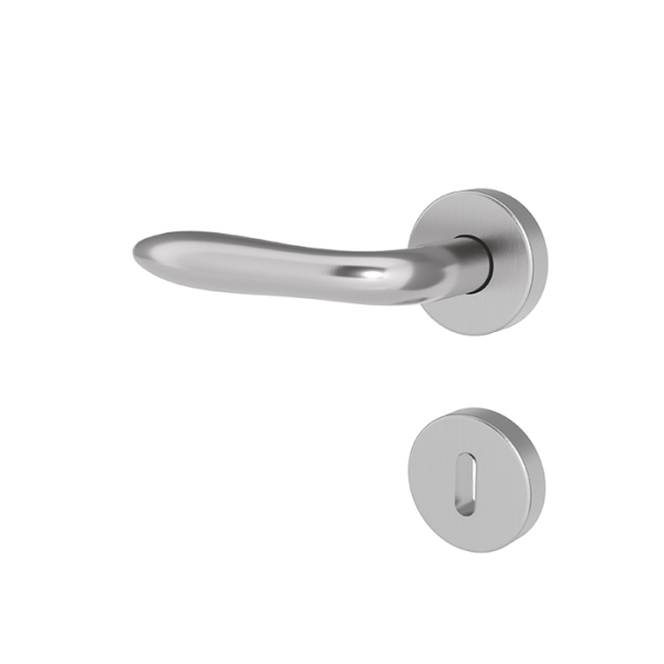 Türgriff NORDERNEY Edelstahl mit runden Rosetten